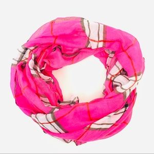 🛑Scarf 4 You Pink Pleaded Sheer Ring Neck Scarf